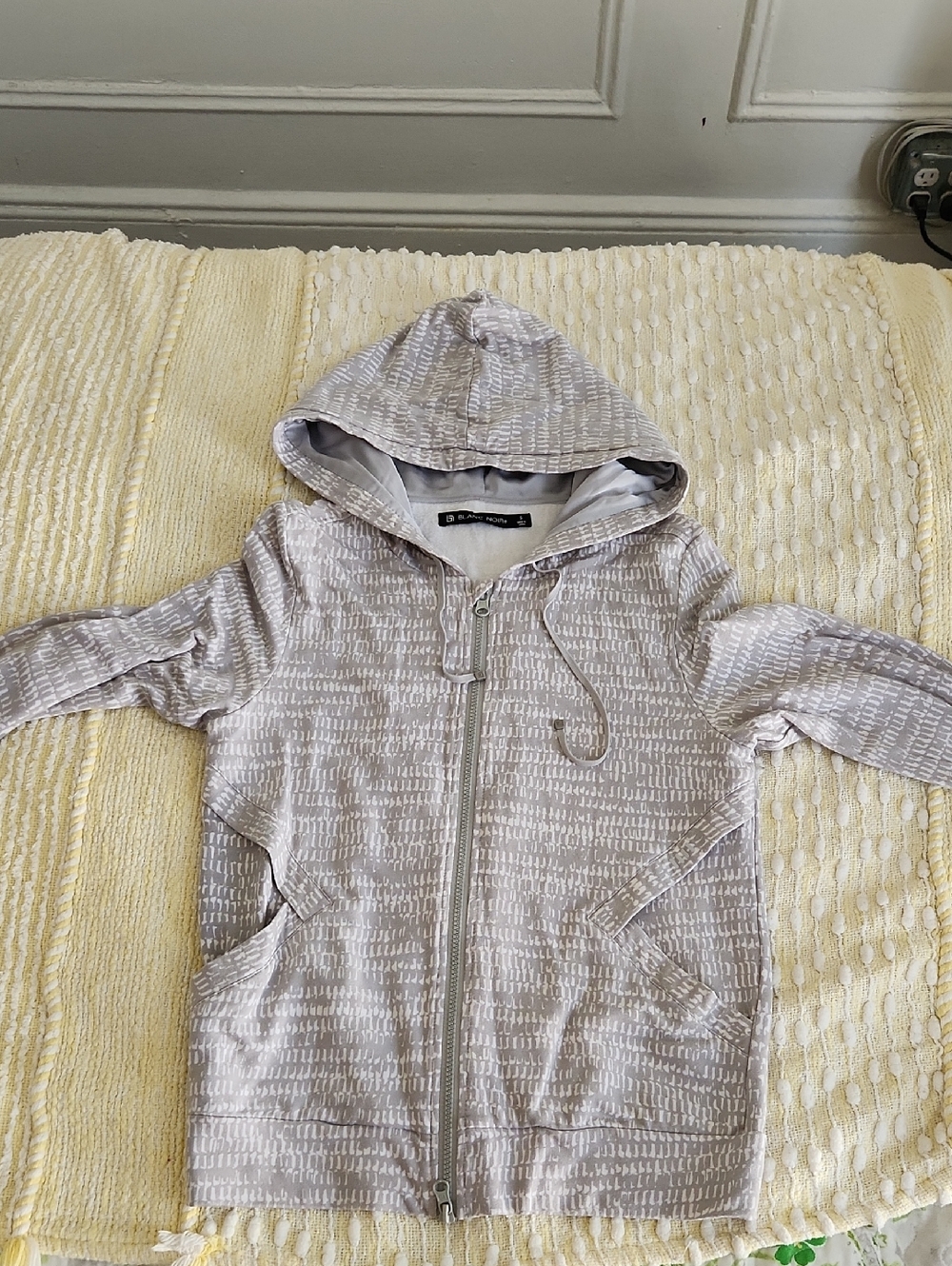 blanc noir Light Gray Patterned Hoodie